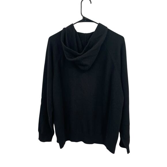 Naadam Cashmere Full Zip Up Sweater Black Cashmere Hoodie Size Medium - Picture 4 of 9